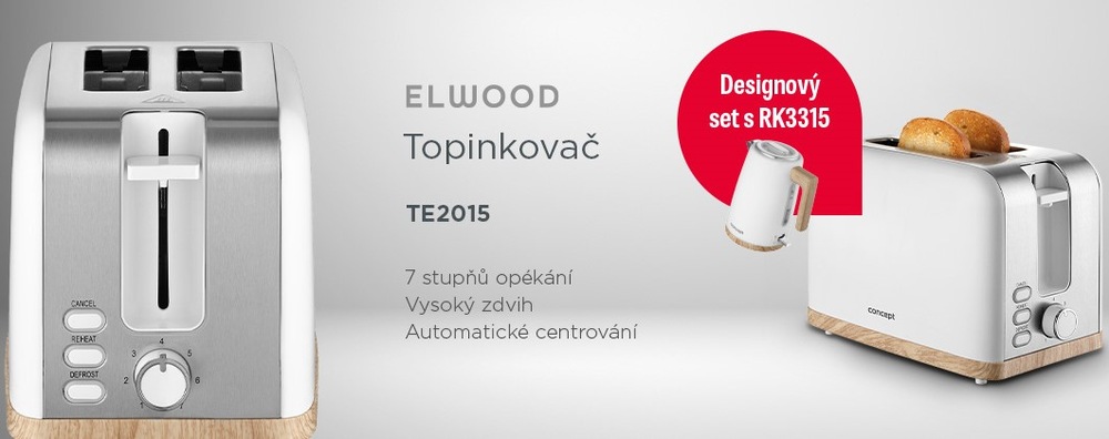 Topinkovač Concept TE2015 bílý/nerez