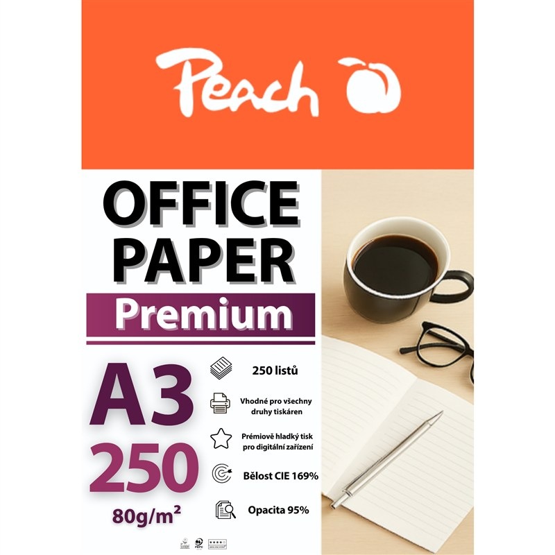 Papíry do tiskárny Peach Premium A3 80g - 250 listů