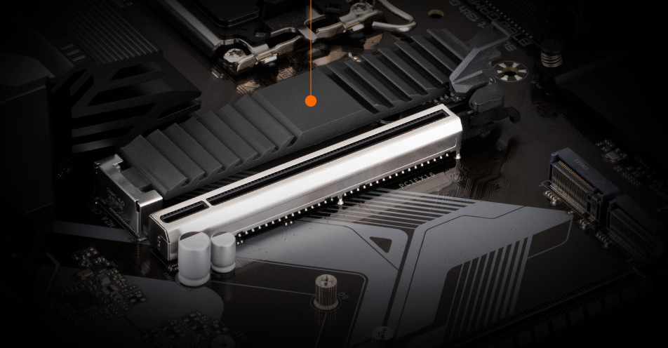 Základní deska GIGABYTE B760 GAMING X AX K ochraně SSD před přehříváním slouží M.2 Thermal Guard