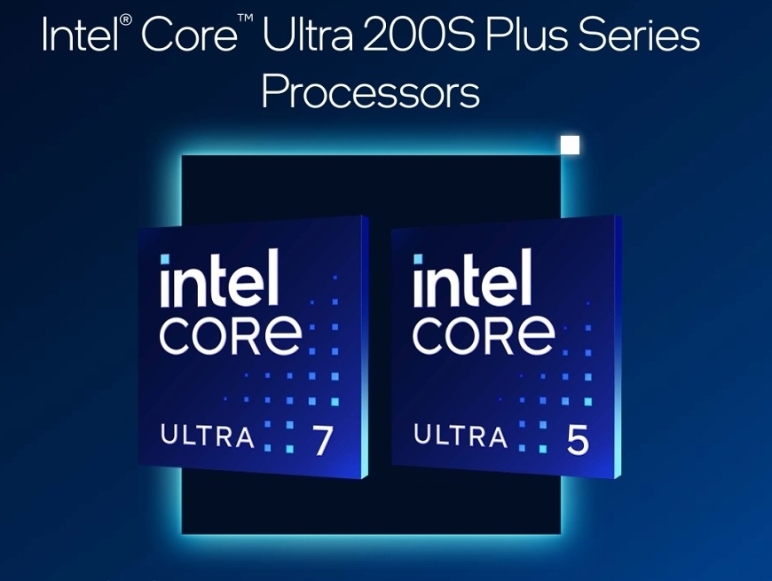 Grafické znázornění řady Intel Core Ultra 200S Plus s modely Ultra 5 a Ultra 7