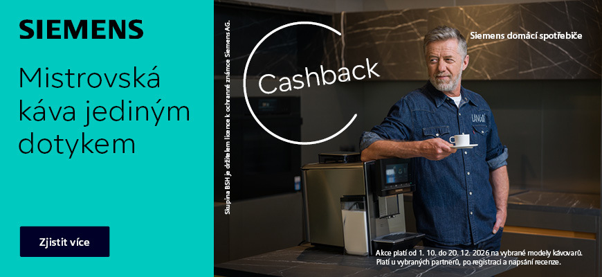 Cashback na kávovary Siemens, na obrázku Jiří Langmajer