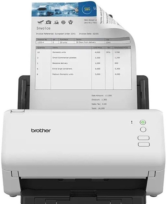 Stolní skener Brother ADS-4100 pro dokumenty A4 s automatickým podavačem v bílé barvě