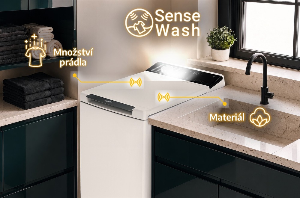 Pračka Whirlpool TW6521DBSWEE bílá 6. smysl Sense Wash u pračky Whirlpool