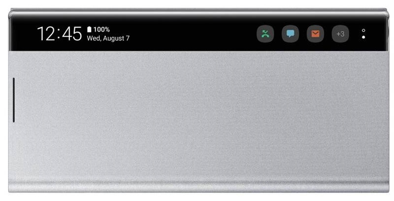 Pouzdro na mobil flipové Samsung Clear View na Galaxy Note10+ stříbrné