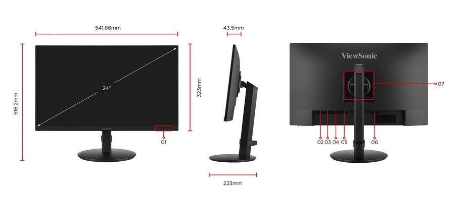 Monitor ViewSonic VA2408-HDJ černý Monitor ViewSonic VA2408-HDJ černý