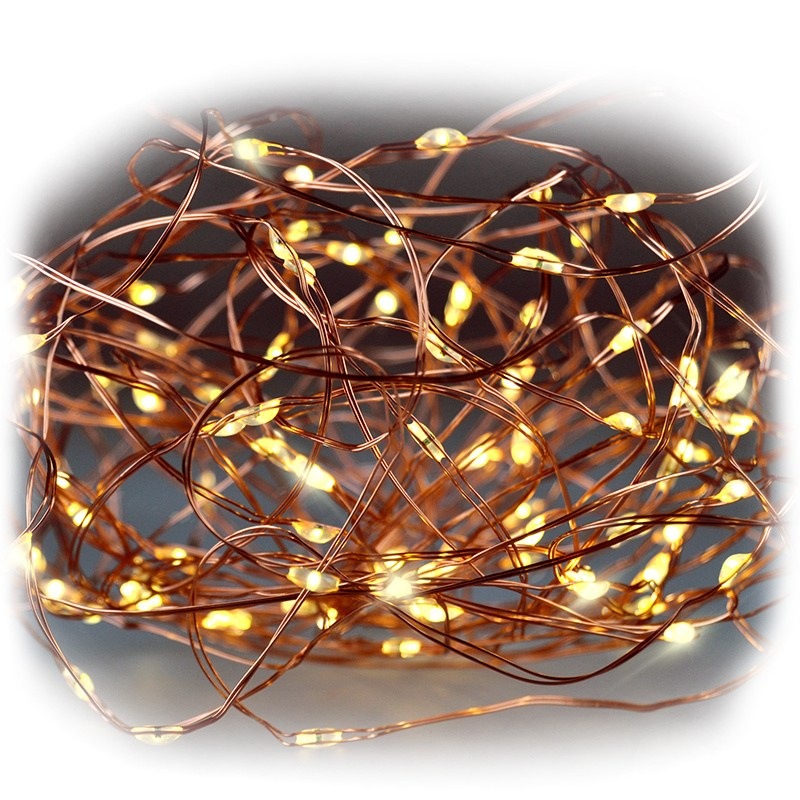 Vánoční osvětlení Solight řetěz měděný, 30x mini LED, 3m, 3 x AA, teplá bílá