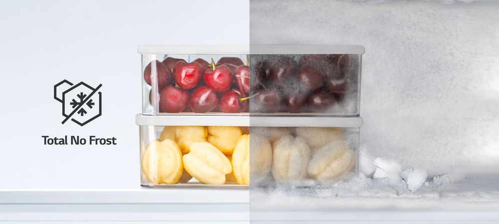 Americká lednice LG GMM42ABBEH černá Technologie Total No Frost zabraňuje tvorbě námrazy a eliminuje nutnost odmrazování při zachování čistého a efektivního provozu