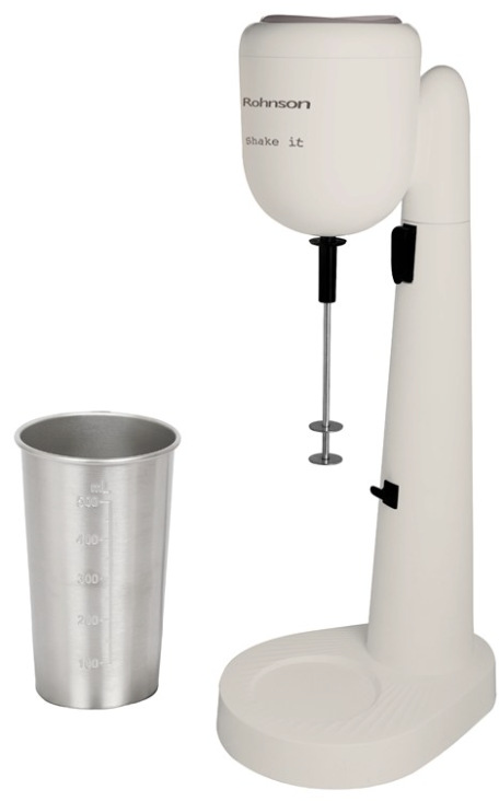 Stolní napěňovač mléka Rohnson R-4437 Shake it v béžové barvě s nerezovou nádobou