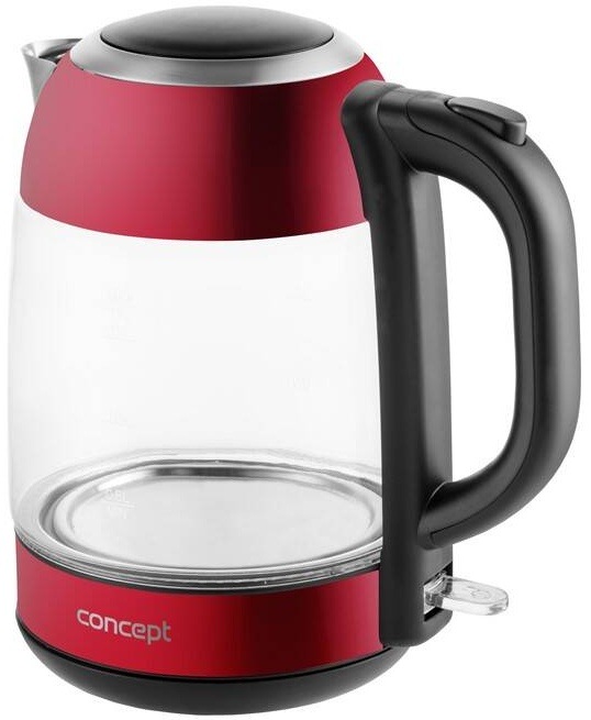 Rychlovarná konvice Concept RK4081 červená/sklo