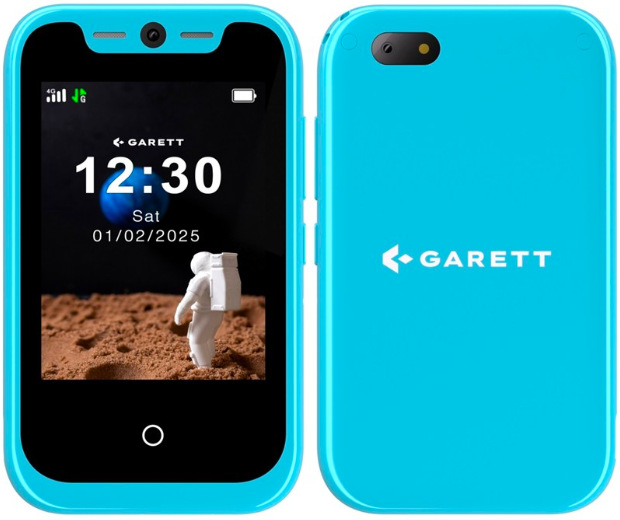 Dětský mobilní telefon Garett Smartphone OneKid v modré barvě s 2,8palcovým displejem
