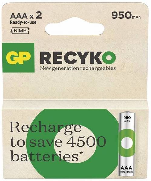 Baterie nabíjecí GP ReCyko 950 AAA (HR03), 2 ks