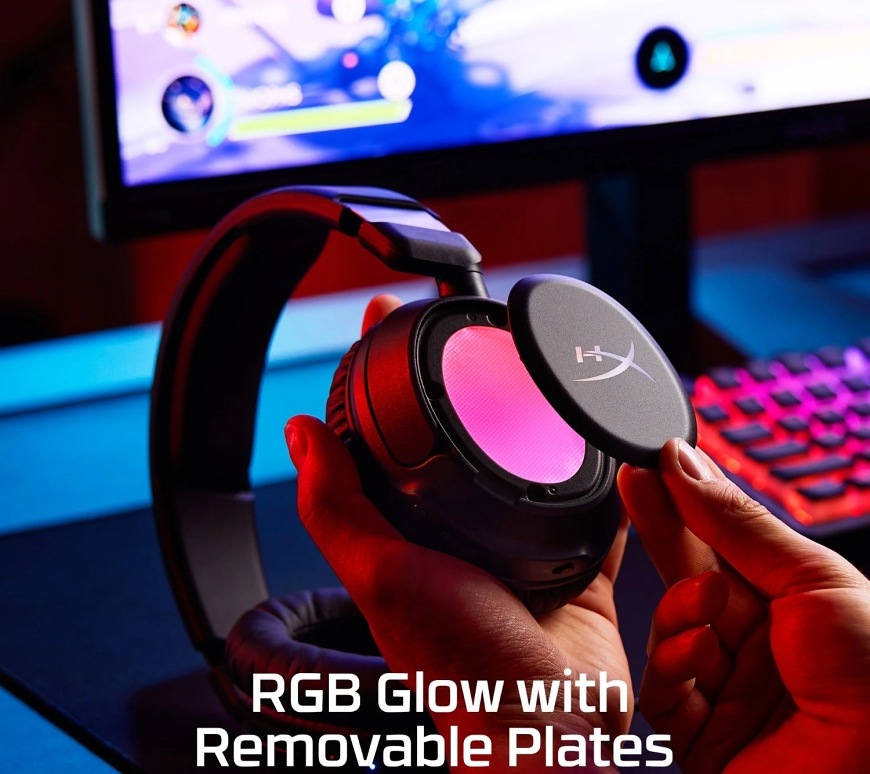 Headset HyperX Cloud Flight 2 Wireless černý RGB podsvícení s vyměnitelnými magnetickými kryty