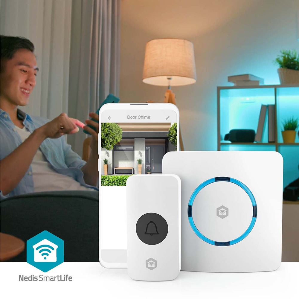 Zvonek bezdrátový Nedis SmartLife, Wi-Fi bílý Zvonek Nedis se jednoduše nastavuje
