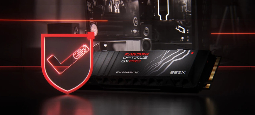 SSD SANDISK Optimus GX PRO 850X Heatsink s důrazem na spolehlivou ochranu dat