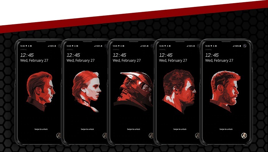 Kryt na mobil Samsung Smart Cover Avengers na Galaxy A50 černý Galaxy Friends x MARVEL Avengers