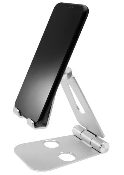 Držák FIXED Frame Phone na stůl pro mobilní telefony stříbrný