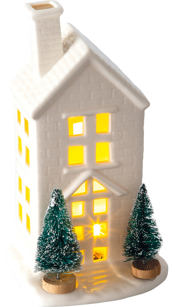 LED dekorace RETLUX RXL 393, porcelánový domek, 1 LED, 19,2 cm, teplá bílá