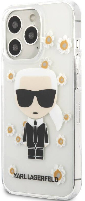 Kryt na mobil Karl Lagerfeld Ikonik Flower na Apple iPhone 13 Pro průhledný