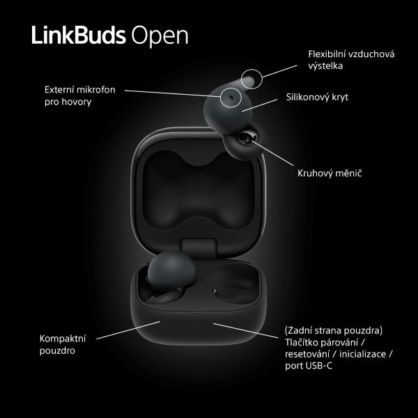 Sluchátka Sony LinkBuds Open - černá