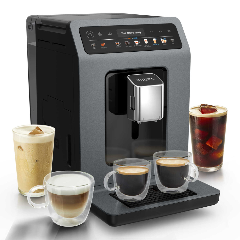 Automatický kávovar Krups EA898GF0 Evidence Hot & Cold šedý