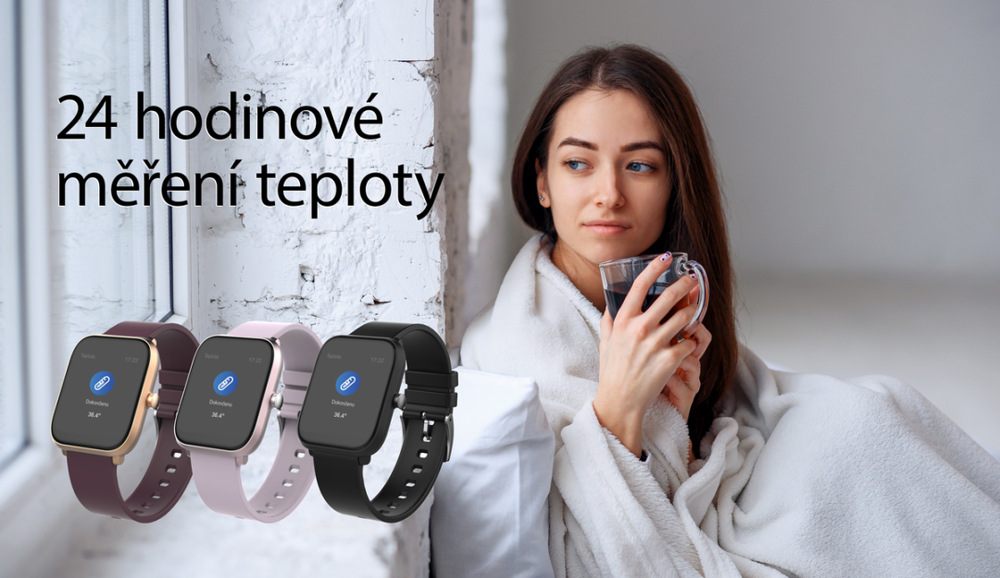 Chytré hodinky iGET Fit F45, 2x řemínek zlaté