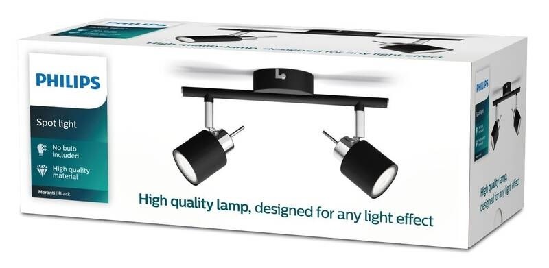 Bodové svítidlo Philips Meranti, 2xGU10 černé