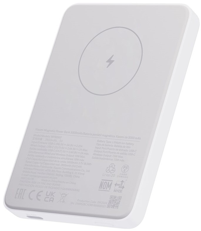 Powerbank Xiaomi Magnetic 5000 mAh - bílá