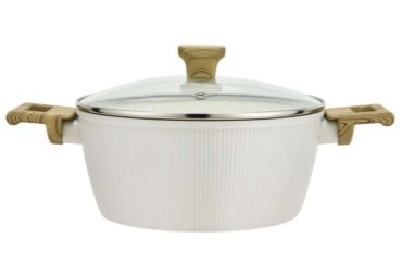 Kastrol s poklicí KITCHISIMO Bianco, 24 cm krémový Hrnec s poklicí Kitchisimo Bianco, 24 cm