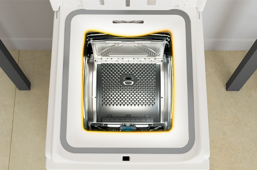 Pračka Whirlpool TW621DBSWEE bílá Detail obrázku bubnu Drum Up.