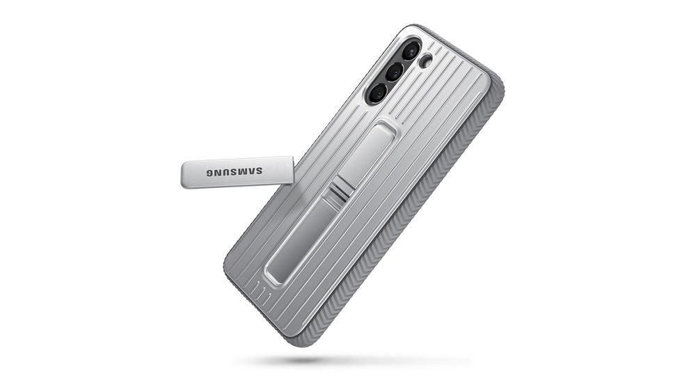 Kryt na mobil Samsung Standing Cover na Galaxy S21 5G šedý