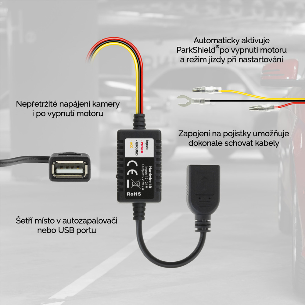 Autokamera TrueCam H25 GPS 4K + zadní kamera + Hardwire kit Autokamera TrueCam H25 GPS 4K + zadní kamera + Hardwire kit