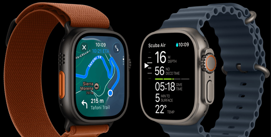 Chytré hodinky Apple Watch Ultra 3 GPS + Cellular 49mm černý titan - černý oceánský řemínek Chytré hodinky Apple Watch Ultra 3 GPS + Cellular 49mm černý titan - černý oceánský řemínek