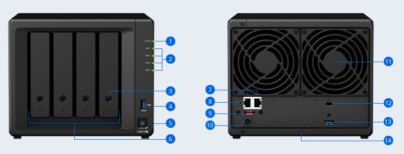 Datové úložiště (NAS) Synology DS918+ černé Datové úložiště (NAS) Synology DS918+ černé