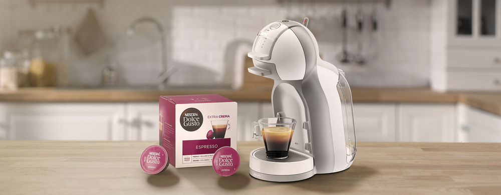 Espresso Krups NESCAFÉ Dolce Gusto Mini Me KP1201CS šedé/bílé