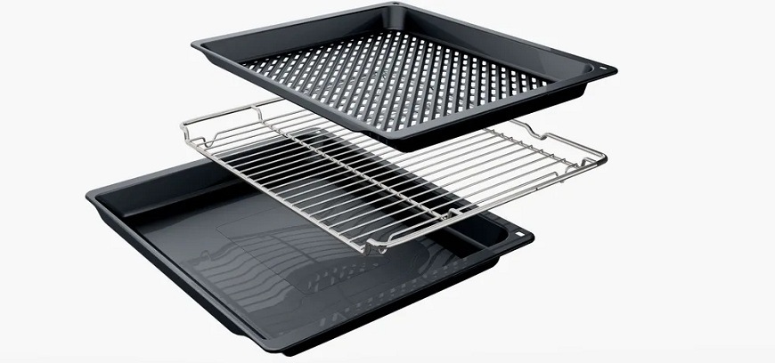 Trouba Bosch Serie 4 HBA572EM3 matný panel černá Příslušenství - plechy a rošt - k pečicí troubě Bosch