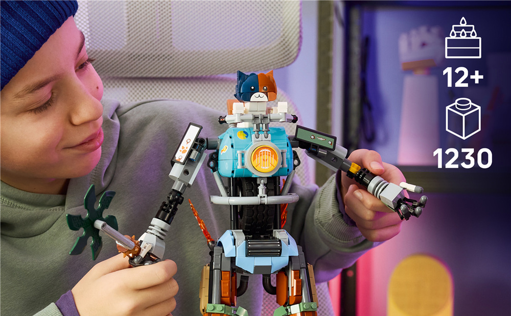 Stavebnice LEGO® Fortnite® 77081 KIT Otočná klika roztáčí kolo motorky a aplikace LEGO Builder nabízí přehledný digitální návod pro snadnější stavění.