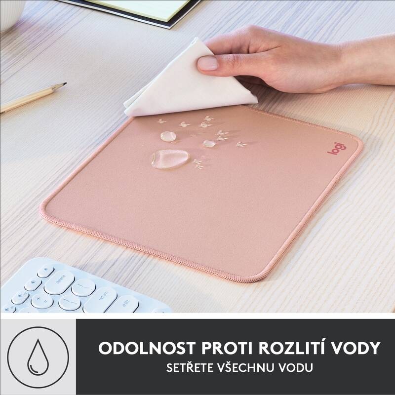 Podložka pod myš Logitech Mouse Pad Studio Series, 20 x 23 cm růžová Podložka pod myš Logitech Mouse Pad Studio Series, 20 x 23 cm růžová