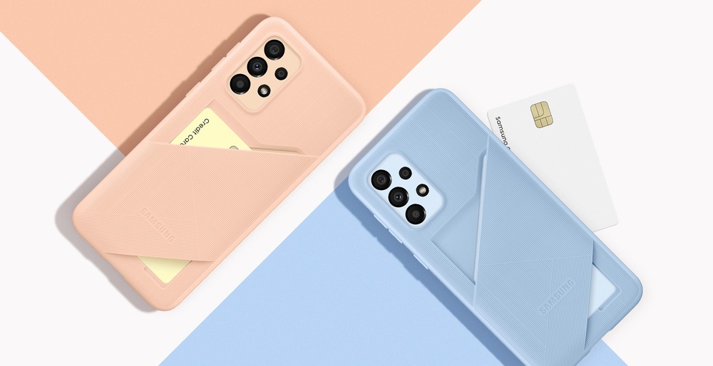 Kryt na mobil Samsung Galaxy A33 5G s kapsou na kartu - peach