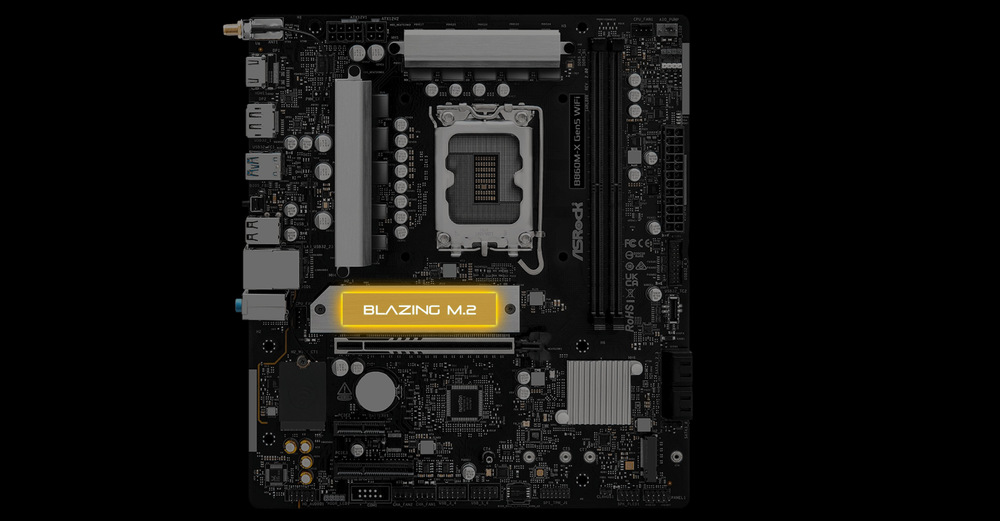Základní deska ASRock B860M-X Gen5 WiFi černá Základní deska B860M-X Gen5 WiFi Intel 1851, mATX přináší vysokorychlostní řešení M.2