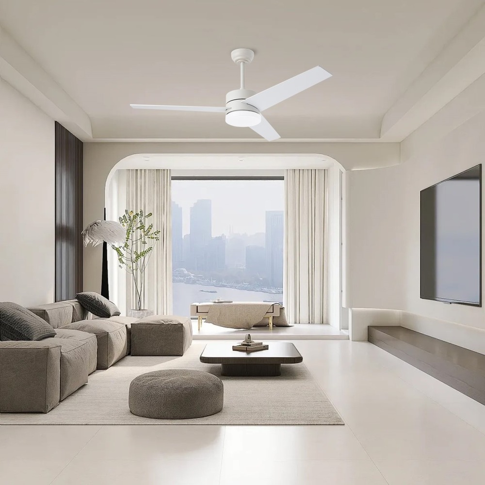 Stropní svítidlo IMMAX NEO LITE VARIABLE SMART LED s ventilátorem, 24W, Wi-Fi, TUYA - bílé/hnědé