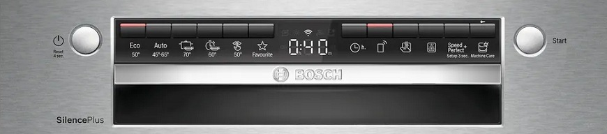 Myčka nádobí Bosch Serie 4 SPI4EMS17E nerez Panel myčky Bosch SPI4EMS17E