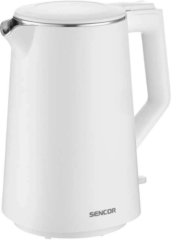 Dvoustěnná rychlovarná konvice Sencor SWK 0550WH s objemem 1,7 l v bílé barvě