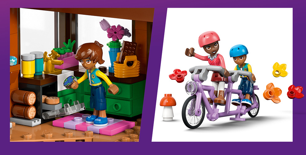 Stavebnice LEGO® Friends 42705 Útulná chata v podzimním lese Od plánování výletů po chvíle odpočinku nabízí chata pestré hraní na role a možnost propojení s dalšími modely LEGO Friends.