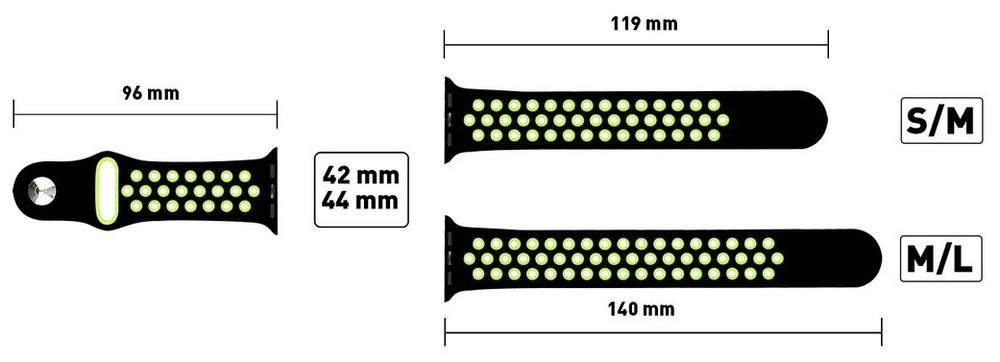 Řemínek RhinoTech na Apple Watch 42/44/45/49 mm modrý/žlutý