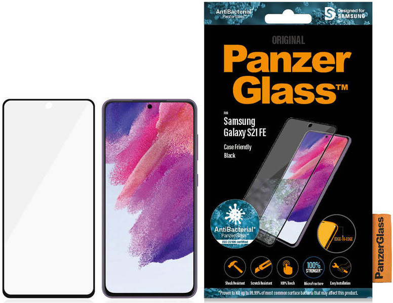 Tvrzené sklo PanzerGlass Edge-to-Edge na Samsung Galaxy S21 FE černé Tvrzené sklo PanzerGlass Edge-to-Edge na Samsung Galaxy S21 FE černé