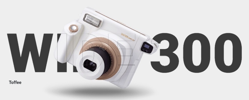 Instantní fotoaparát Fujifilm Instax wide 300 bílý/hnědý Fujifilm Instax wide 300, bílá/hnědá