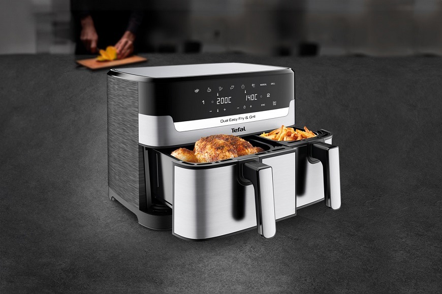 Fritéza horkovzdušná Tefal EY905D10 Dual Easy Fry & Grill 5,2 l + 3,1 l Fritéza horkovzdušná Tefal EY905D10 Dual Easy Fry & Grill 5,2 l + 3,1 l