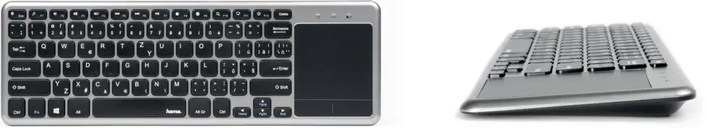 Klávesnice Hama KW-600T s touchpadem, pro Smart TV, CZ/SK stříbrná Hama KW-600T