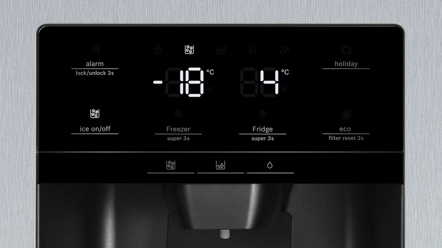 Americká lednice Bosch Serie 6 KAD93AIDP šedá BOSKAD93AIDP_teplota