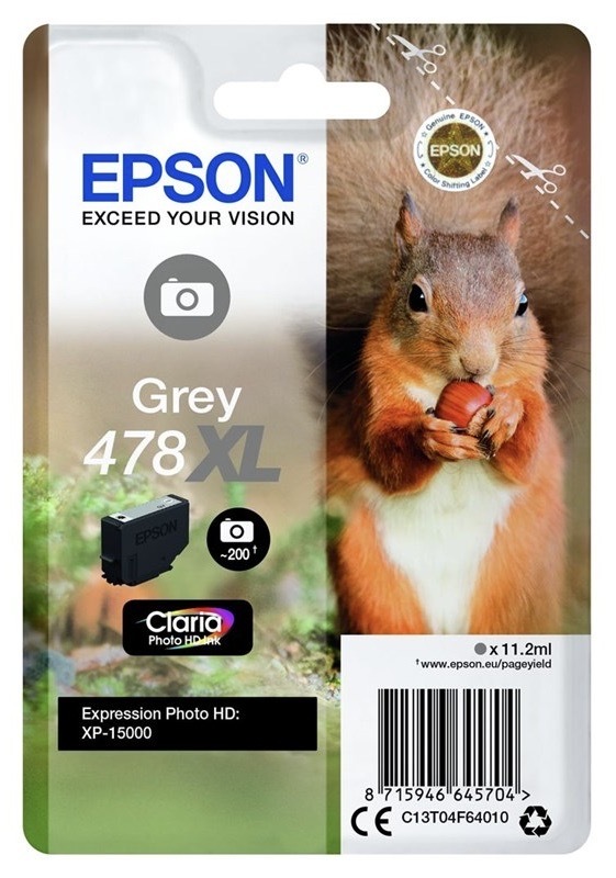Inkoustová náplň Epson 47 XL, 200 stran šedá